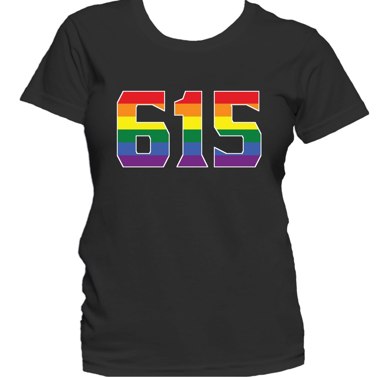 615 Area Code Nashville TN Gay Pride LGBT Rainbow Women's T-Shirt