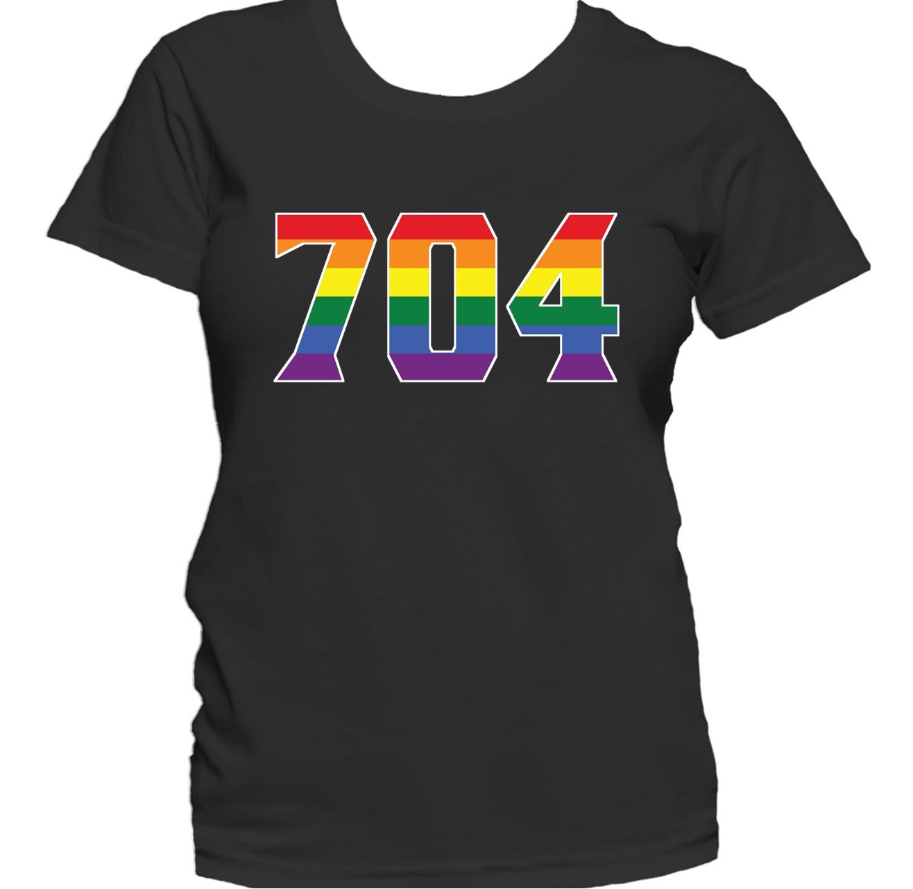 704 Area Code Charlotte NC Gay Pride LGBT Rainbow Women's T-Shirt