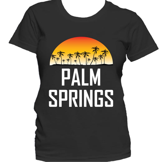 Palm Springs Sunset And Palm Trees Beach Vacation Women's T-Shirt