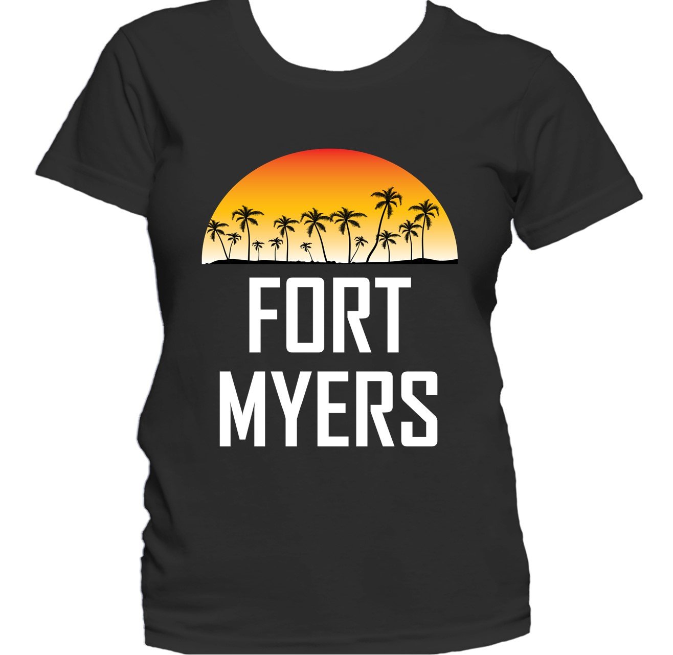Fort Myers Florida Sunset Palm Trees Beach Vacation Women's T-Shirt