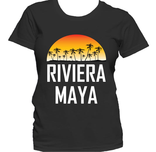 Riviera Maya Mexico Sunset Palm Trees Beach Vacation Shirt