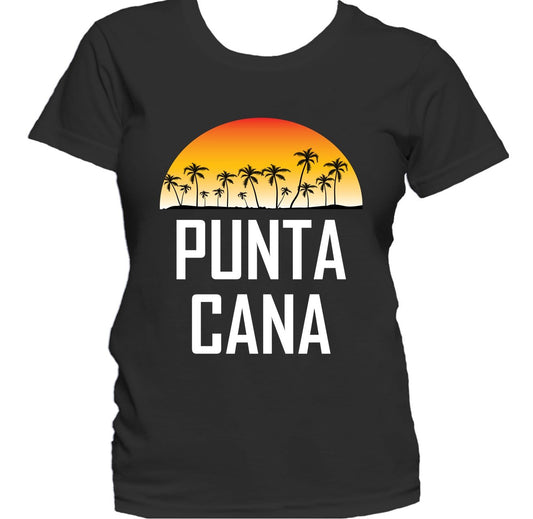 Punta Cana Sunset And Palm Trees Beach Vacation Women's T-Shirt