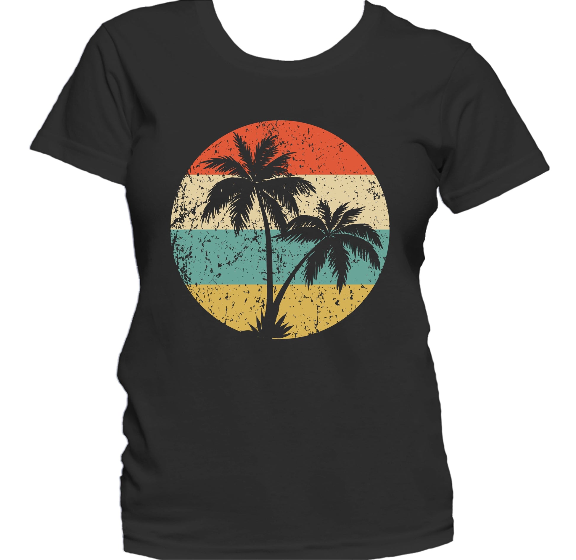 Tropical Beach Vacation Retro Palm Trees Icon Women's T-Shirt