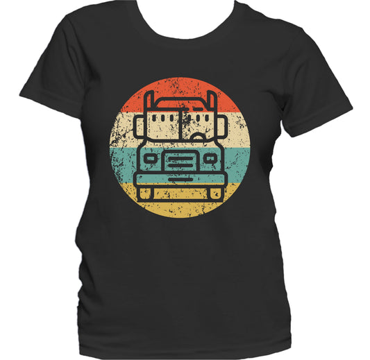 Truck Driver Retro Semi Truck Icon Women's T-Shirt