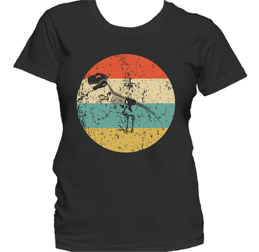 Paleontology Shirt - Retro Dinosaur Skeleton Fossil Icon Women's T-Shirt
