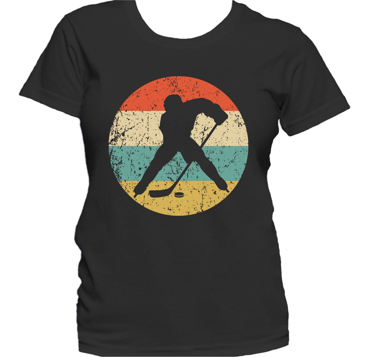 Retro Hockey Player 1960's 1970's Vintage Style Ice Hockey Women's T-Shirt