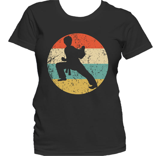 Retro Karate Pose 1960's 1970's Vintage Style Karate Women's T-Shirt