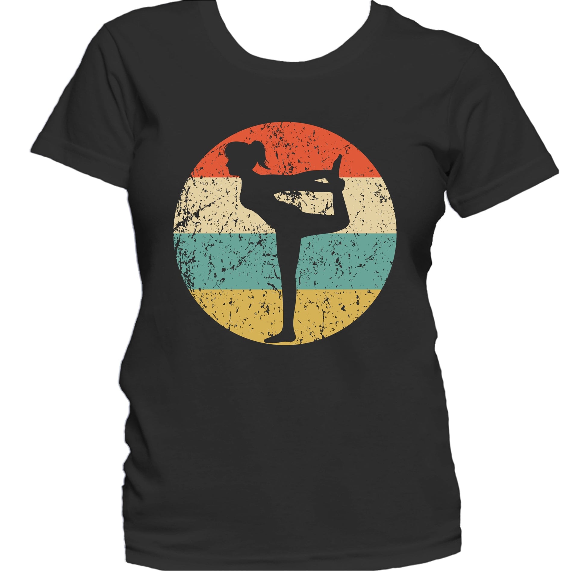 Retro Yoga Pose 1960's 1970's Vintage Style Yoga Women's T-Shirt