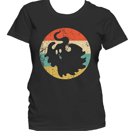 Halloween Scary Spooky Ghost Silhouette Creepy Retro Women's T-Shirt