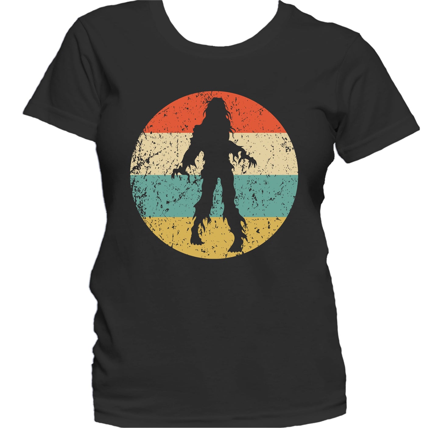 Retro Spooky Halloween Zombie Silhouette Creepy Scary Women's T-Shirt