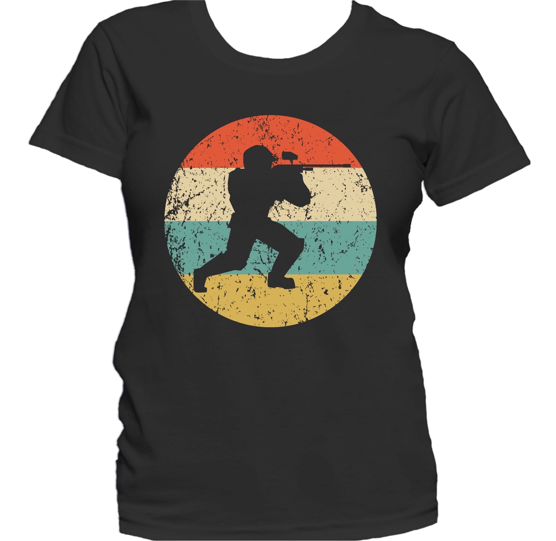 Paintball Player Silhouette Retro Sports Women's T-Shirt