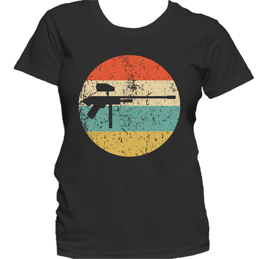 Paintball Gun Silhouette Retro Sports Women's T-Shirt