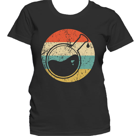 Round Science Beaker Flask Retro Science Scientist Women's T-Shirt
