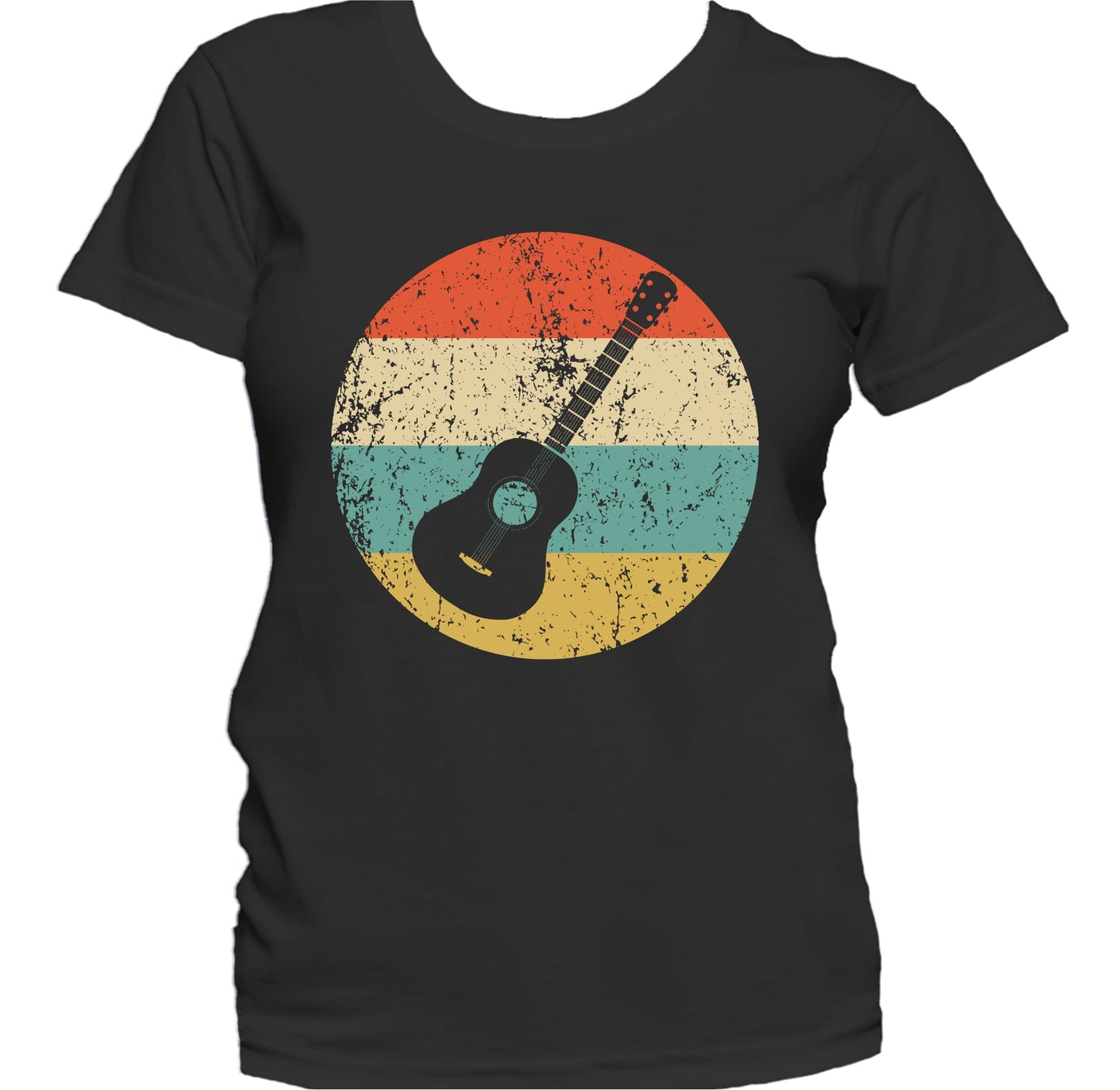 Acoustic Guitar Retro Music Musician Musical Instrument Women's T-Shirt