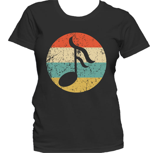 16th Note Silhouette Retro Music Musician Musical Note Women's T-Shirt