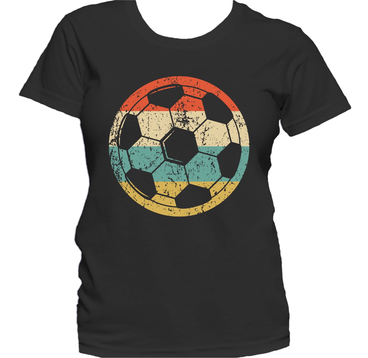 Soccer Ball Silhouette Retro Sports Women's T-Shirt