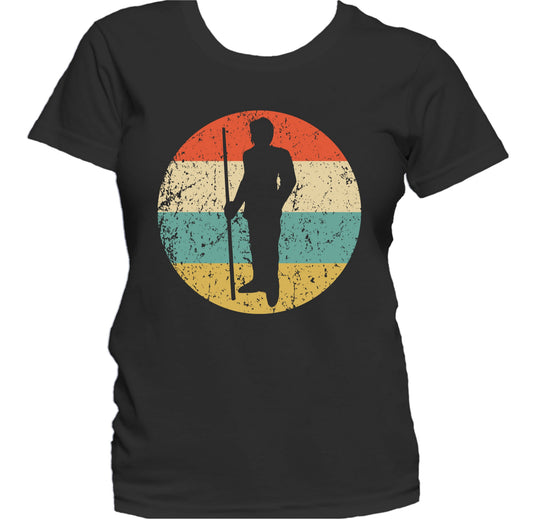 Billiards Player Pool Shark Silhouette Retro Sports Women's T-Shirt