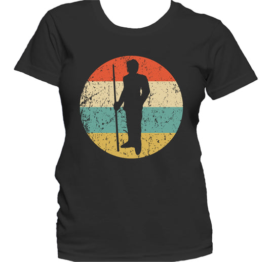 Billiards Player Pool Shark Silhouette Retro Sports Women's T-Shirt
