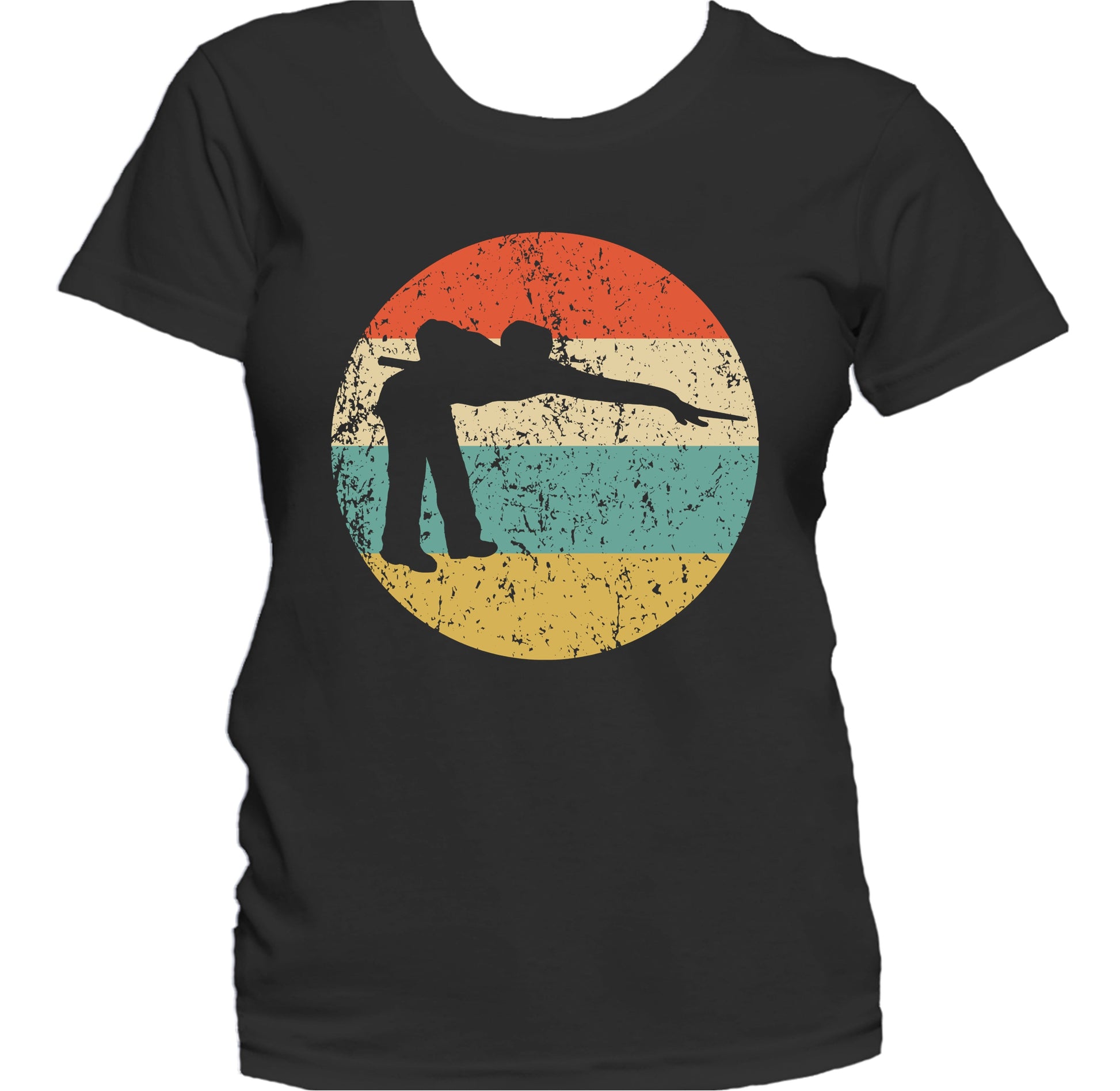 Billiards Player Pool Player Silhouette Retro Sports Women's T-Shirt