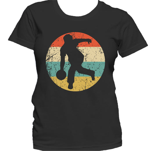 Bowler Bowling Silhouette Retro Sports Women's T-Shirt