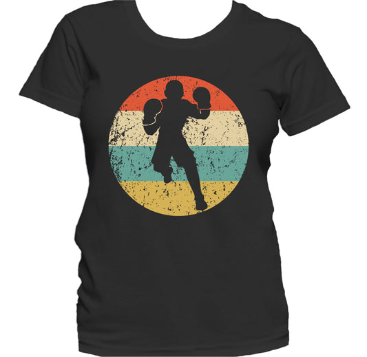 Boxer Boxing Silhouette Retro Sports Women's T-Shirt