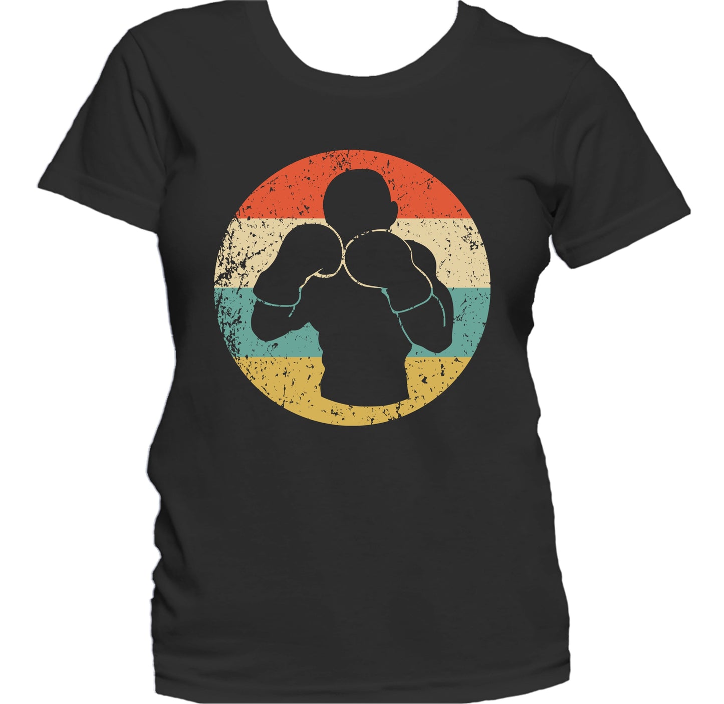 Boxing Boxer Silhouette Retro Sports Women's T-Shirt