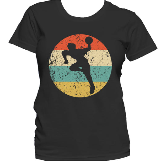 Dodgeball Handball Player Silhouette Retro Sports Women's T-Shirt