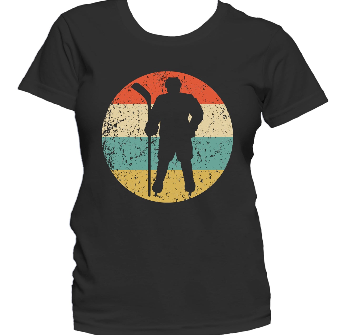 Hockey Player Silhouette Retro Sports Women's T-Shirt