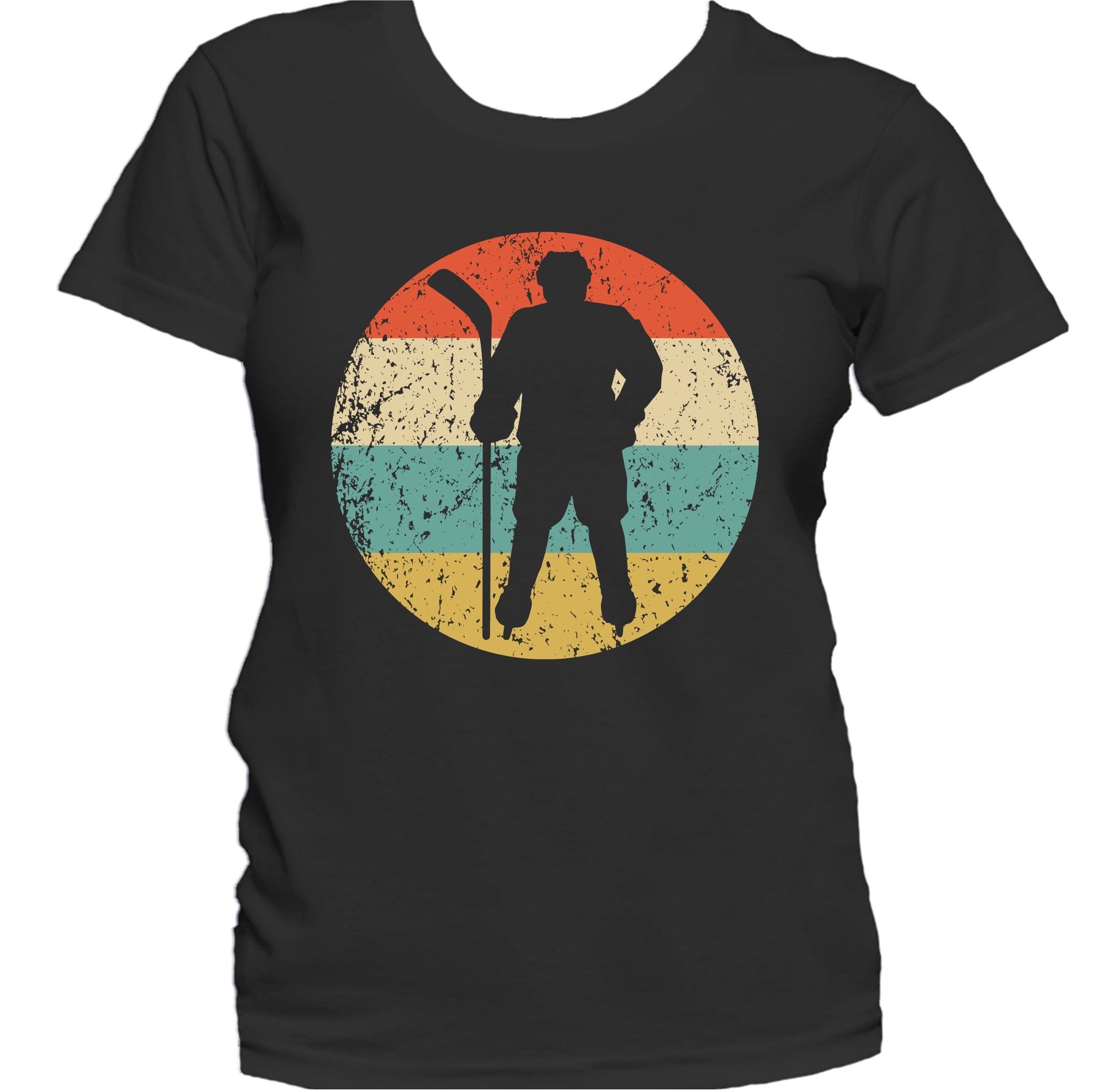 Hockey Player Silhouette Retro Sports Women's T-Shirt