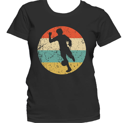 Soccer Player Silhouette Retro Sports Women's T-Shirt