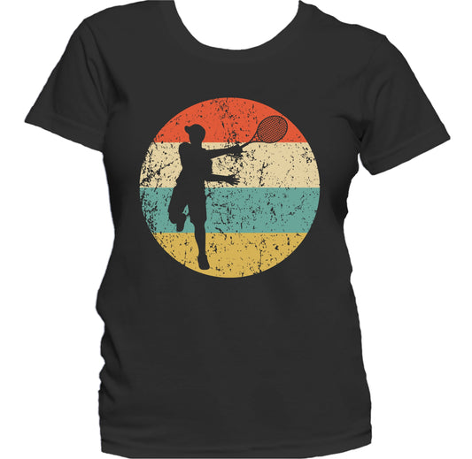 Tennis Player Silhouette Retro Sports Women's T-Shirt