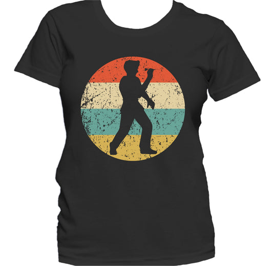 Darts Player Silhouette Retro Darts Women's T-Shirt