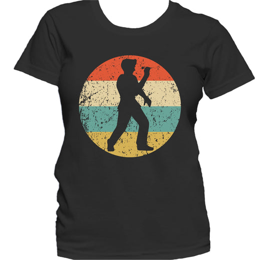 Darts Player Silhouette Retro Darts Women's T-Shirt