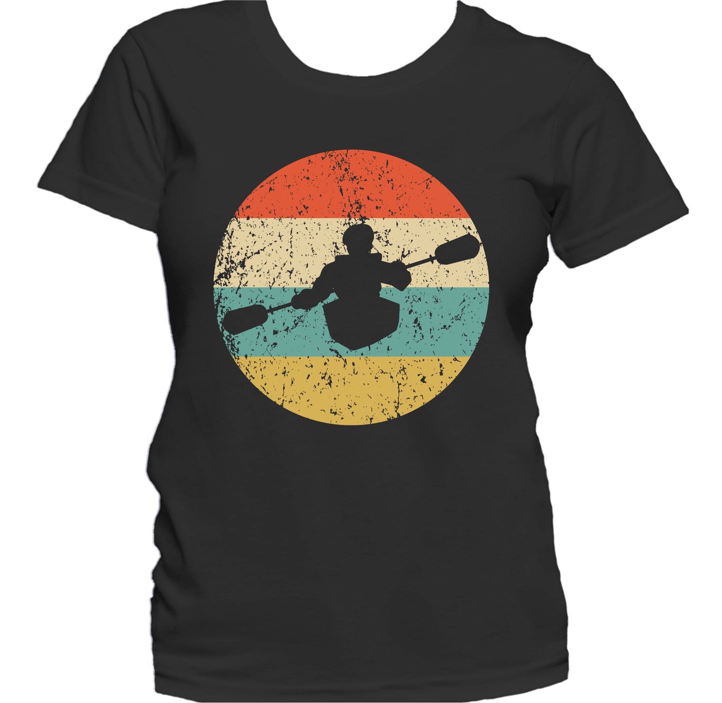 Kayaker Kayaking Silhouette Retro Kayak Women's T-Shirt