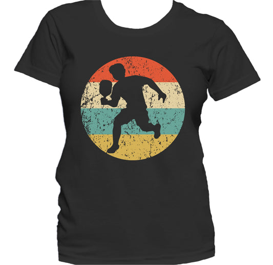 Pickleball Player Silhouette Retro Sports Women's T-Shirt