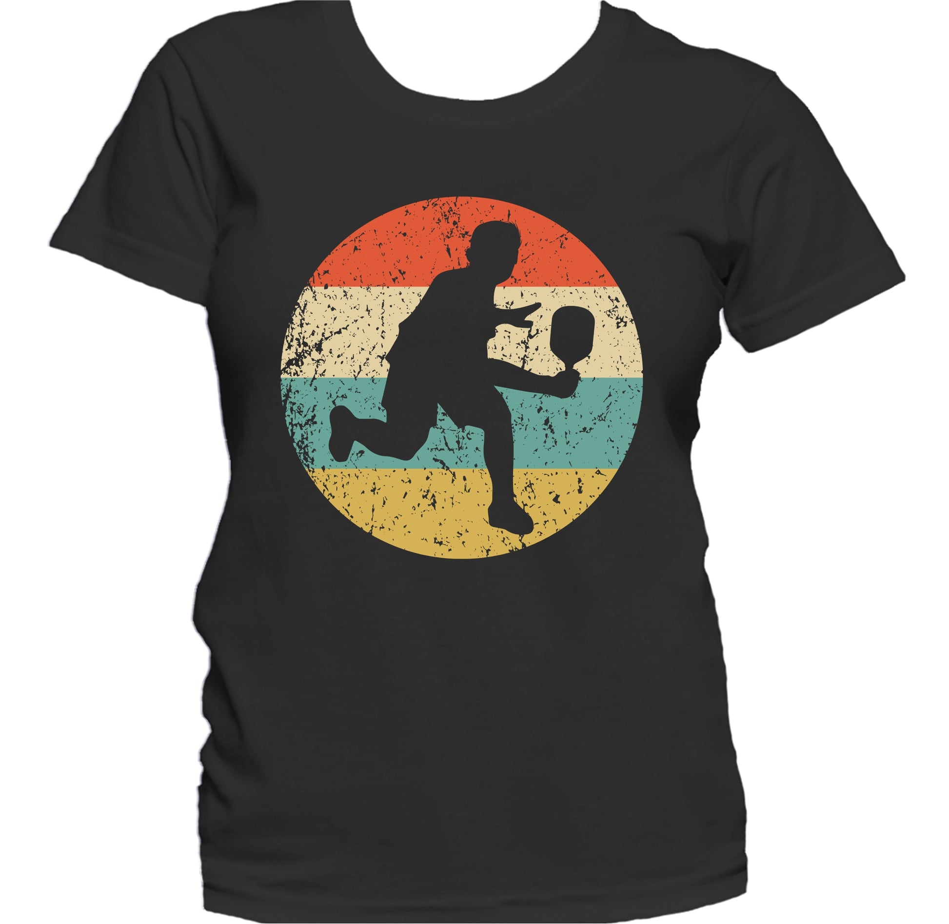Pickleball Player Silhouette Retro Sports Women's T-Shirt