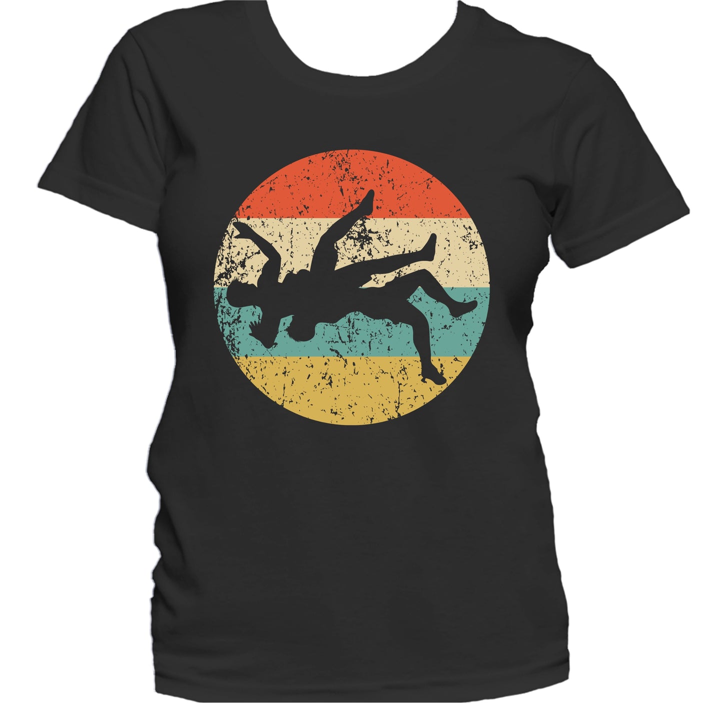 Wrestler Takedown Wrestling Silhouette Retro Sports Women's T-Shirt