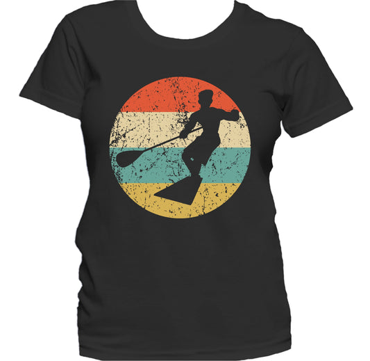 Paddleboarding Paddleboarder Silhouette Retro Water Sports Women's T-Shirt