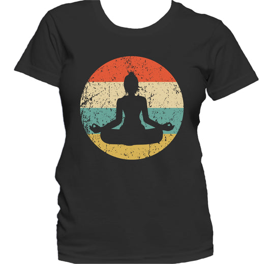 Yoga Pose Silhouette Retro Yoga Women's T-Shirt