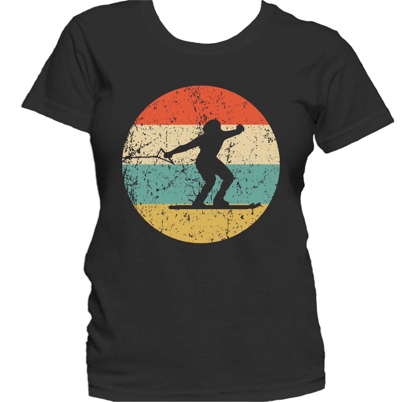 Waterskiing Silhouette Retro Waterskier Women's T-Shirt