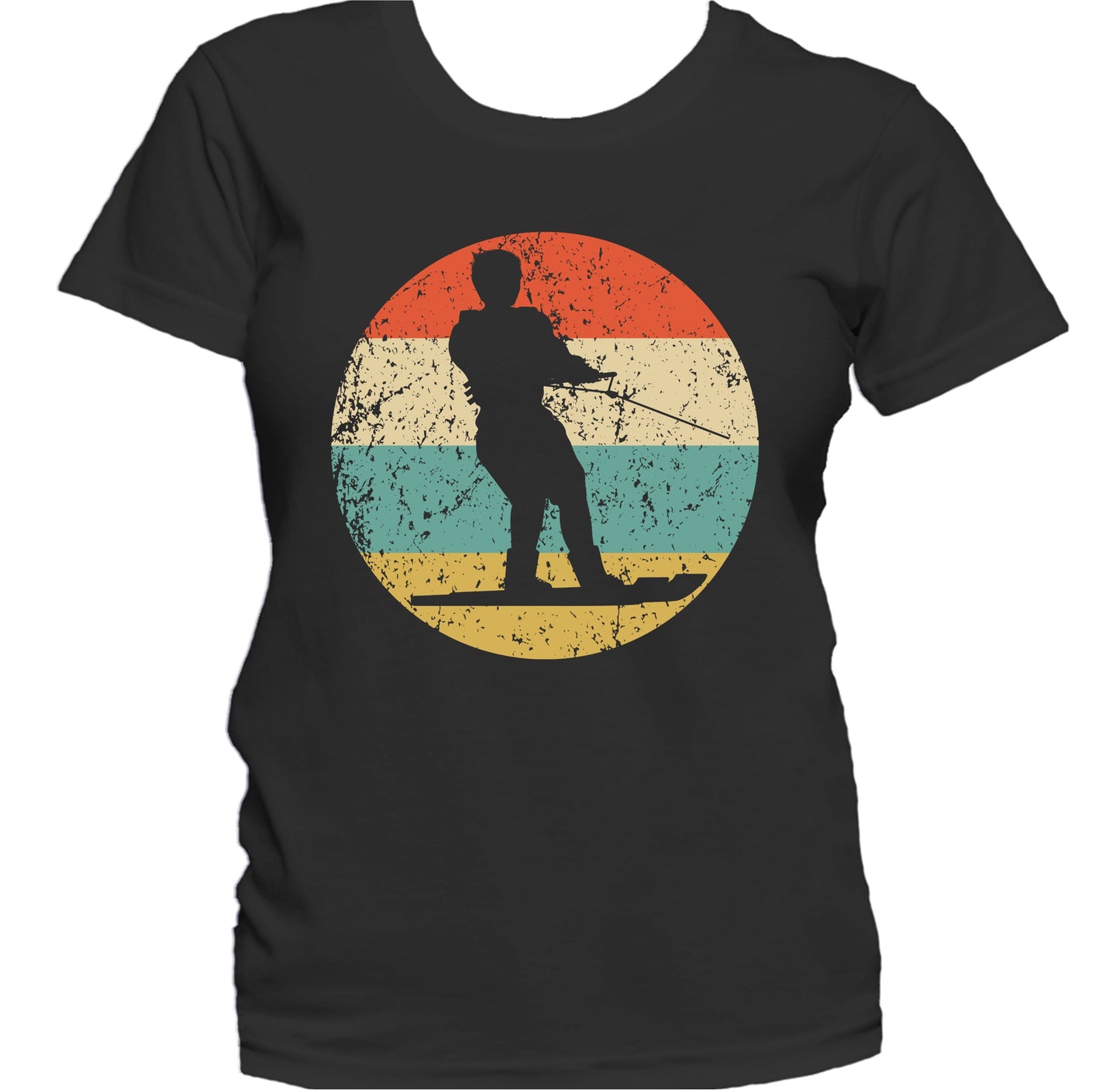 Waterskiing Waterskier Silhouette Retro Water Sports Women's T-Shirt