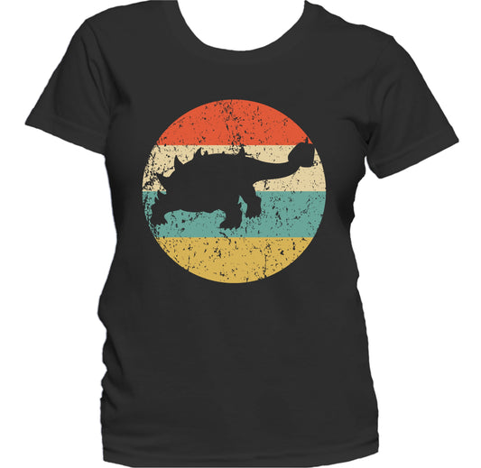 Ankylosaurus Silhouette Retro Dinosaur Women's T-Shirt
