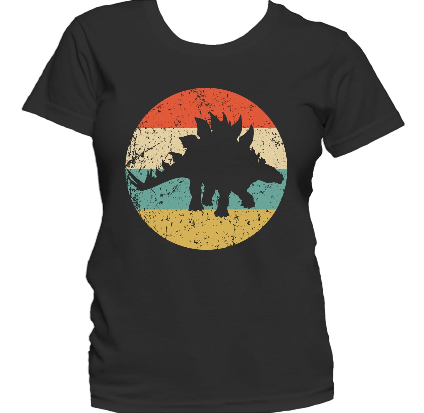 Stegosaurus Silhouette Retro Dinosaur Women's T-Shirt