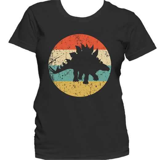 Stegosaurus Silhouette Retro Dinosaur Women's T-Shirt