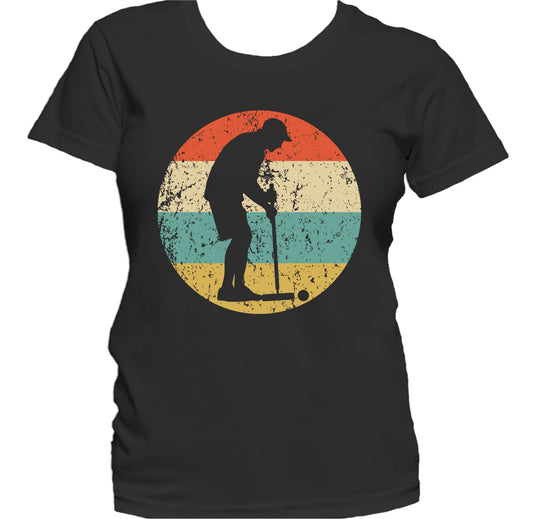 Croquet Player Silhouette Retro Croquet Women's T-Shirt