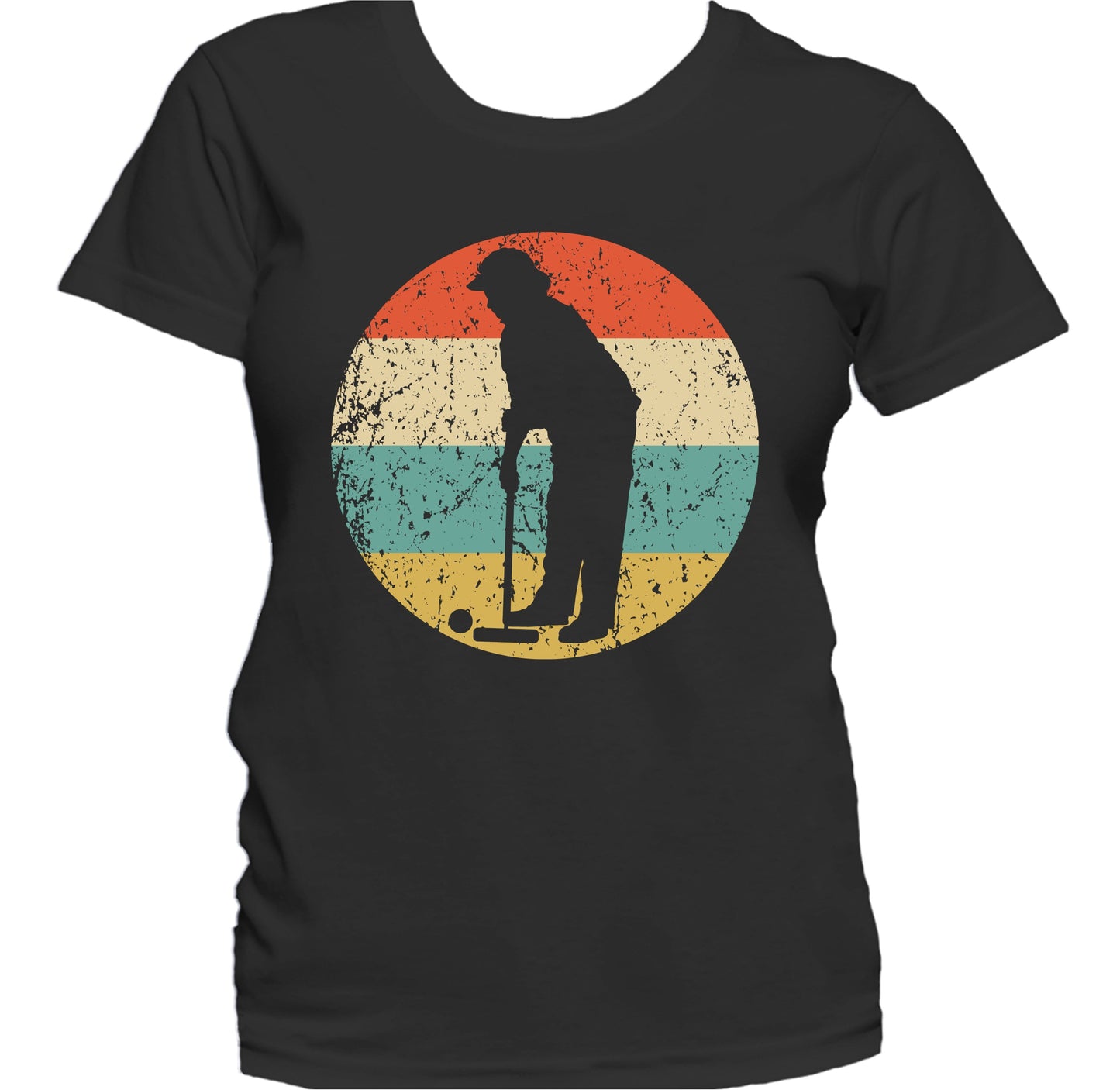 Croquet Player Silhouette Retro Croquet Women's T-Shirt