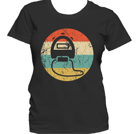 Stopwatch Icon Retro Track and Field Coach Women's T-Shirt