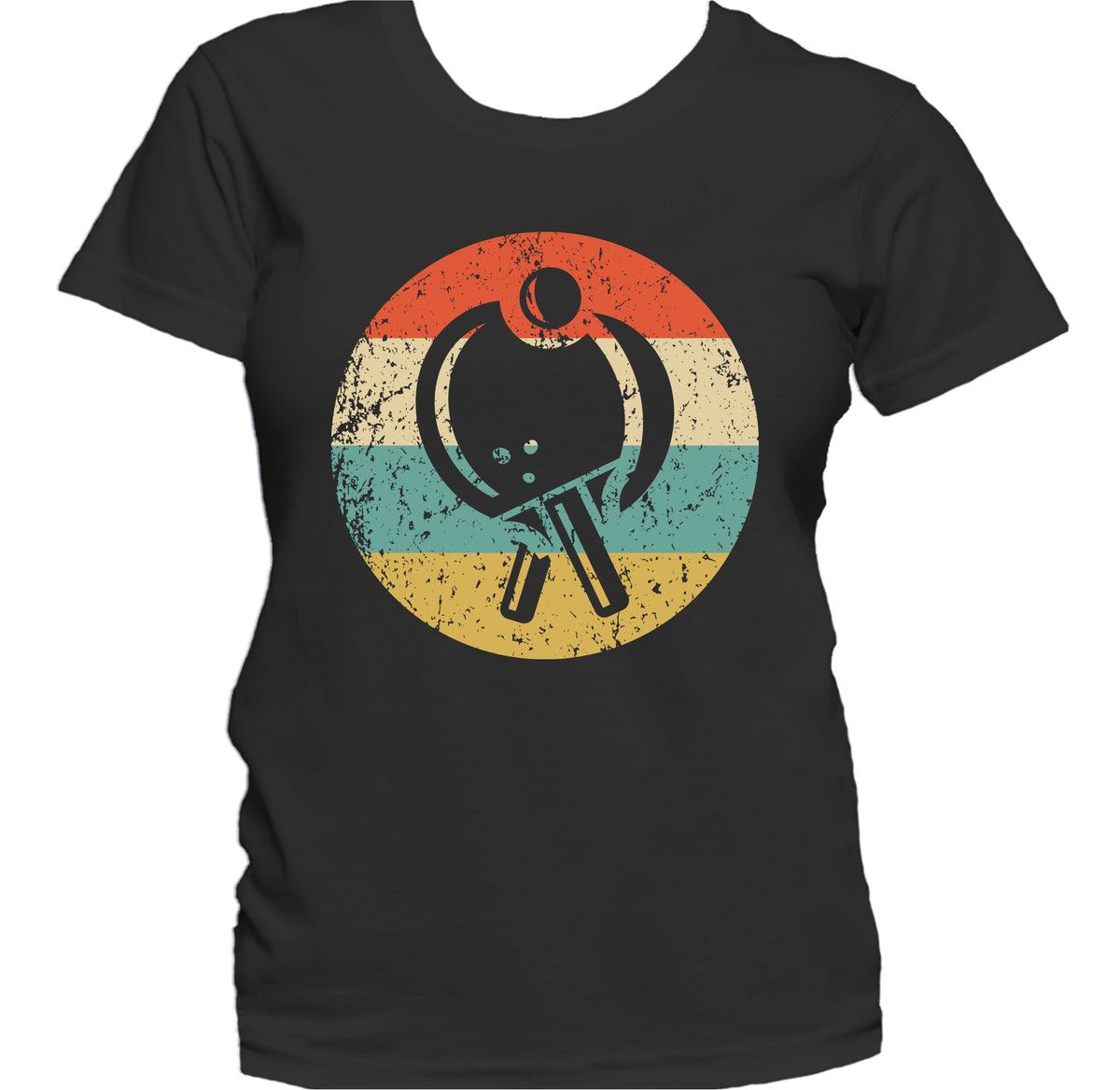 Table Tennis Paddles Icon Retro Table Tennis Women's T-Shirt