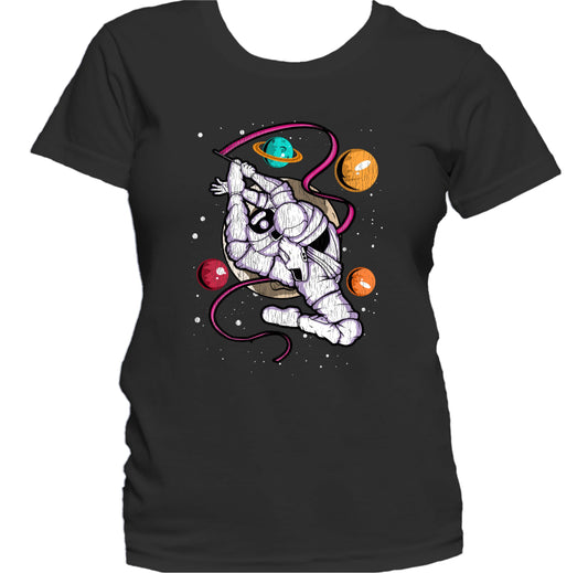 Gymnastics Astronaut Outer Space Spaceman Distressed Women's T-Shirt