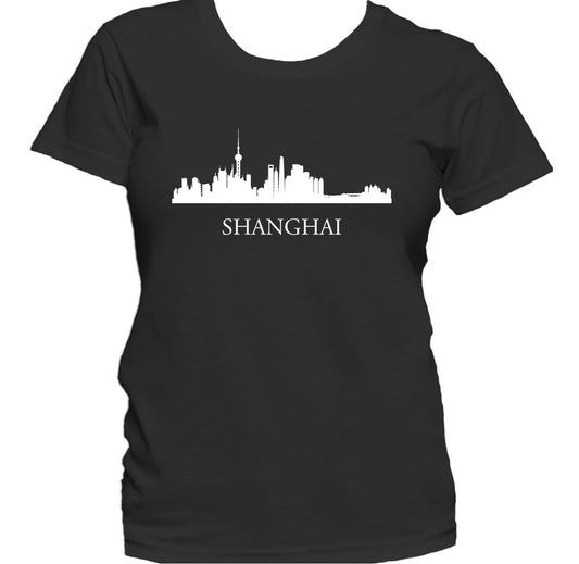 Downtown Shanghai China Cityscape Silhouette Women's T-Shirt